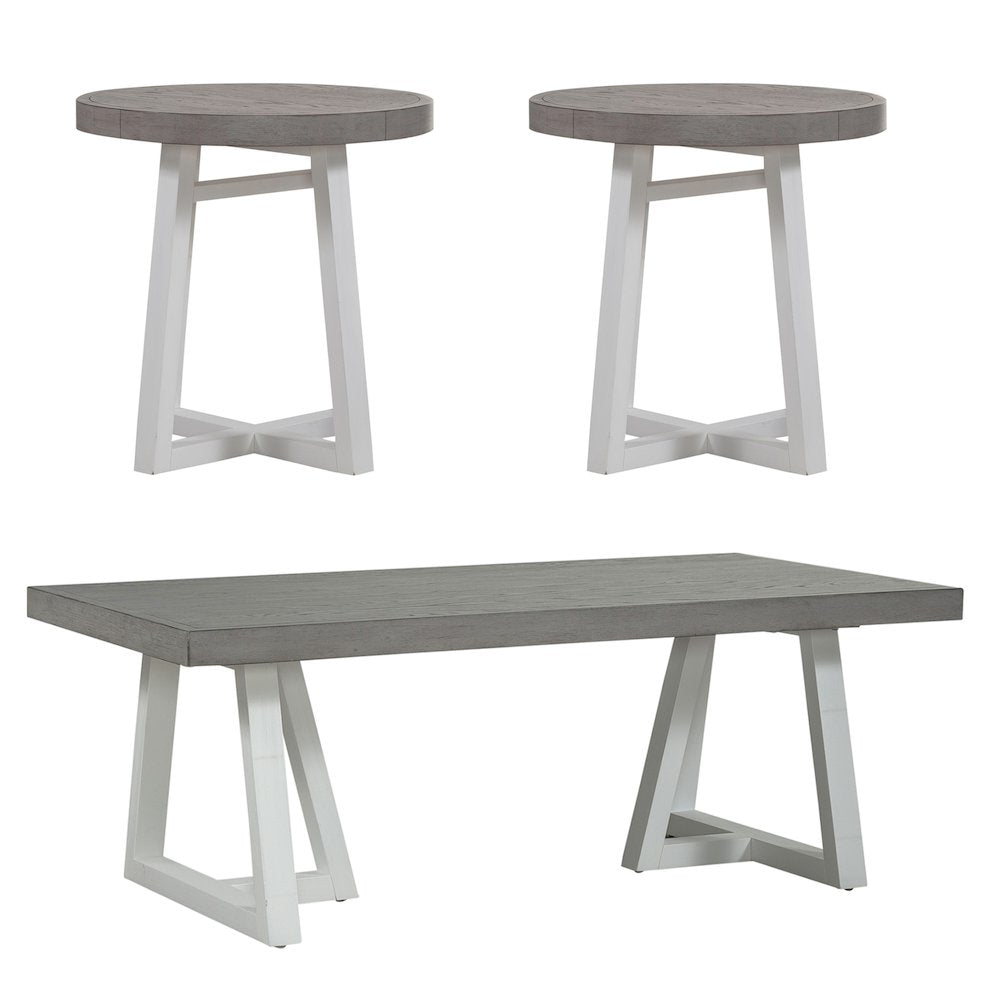 Palmetto Heights 3 Piece Set (1-Cocktail 2-End Tables)