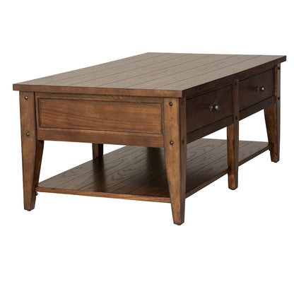 Lake House 3 Piece Set (1-Cocktail 2-End Tables) in Poplar Solids & Oak Veneers