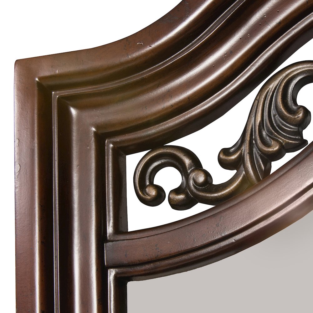 King Poster Bed, Dresser & Mirror in Poplar & Rubberwood Solids w/ Birch Veneers