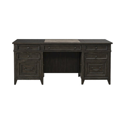 Executive Desk in Rubberwood Solids w/ Split Heart White Oak Veneers
