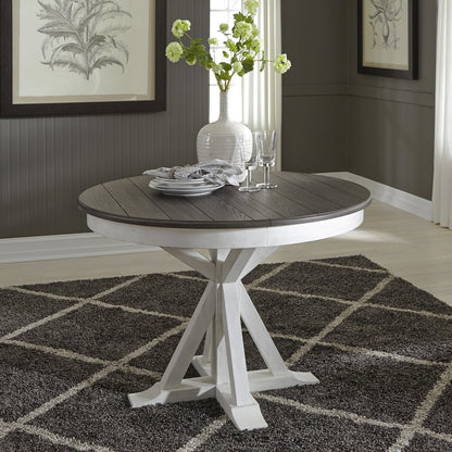 Pedestal Table in Poplar & Rubberwood Solids w Pine Veneer