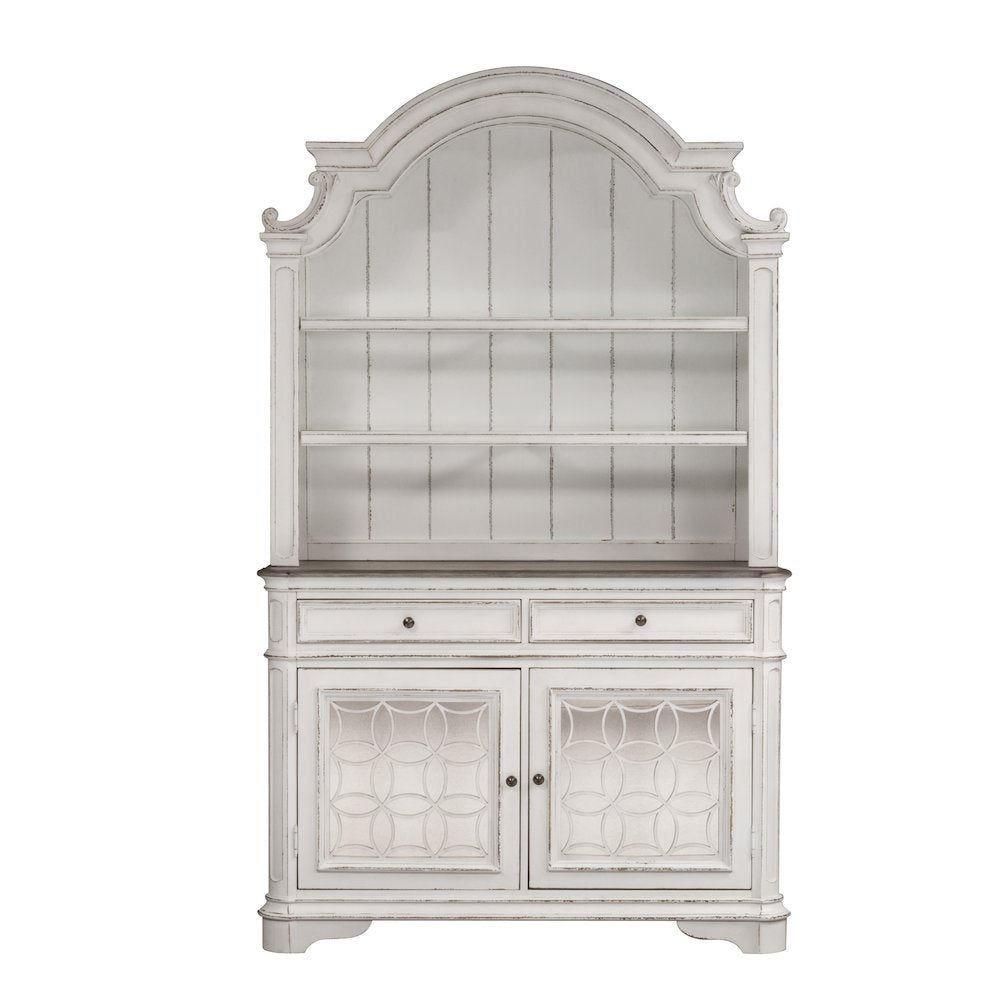 Hutch & Buffet in Rubberwood Solids w/ White Oak & Birch Veneers
