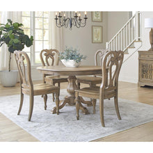 Magnolia Manor Opt 5 Piece Pedestal Table Set - Weathered Bisque