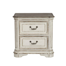 Magnolia Manor California King Sleigh Bed, Dresser & Mirror, Night Stand - White