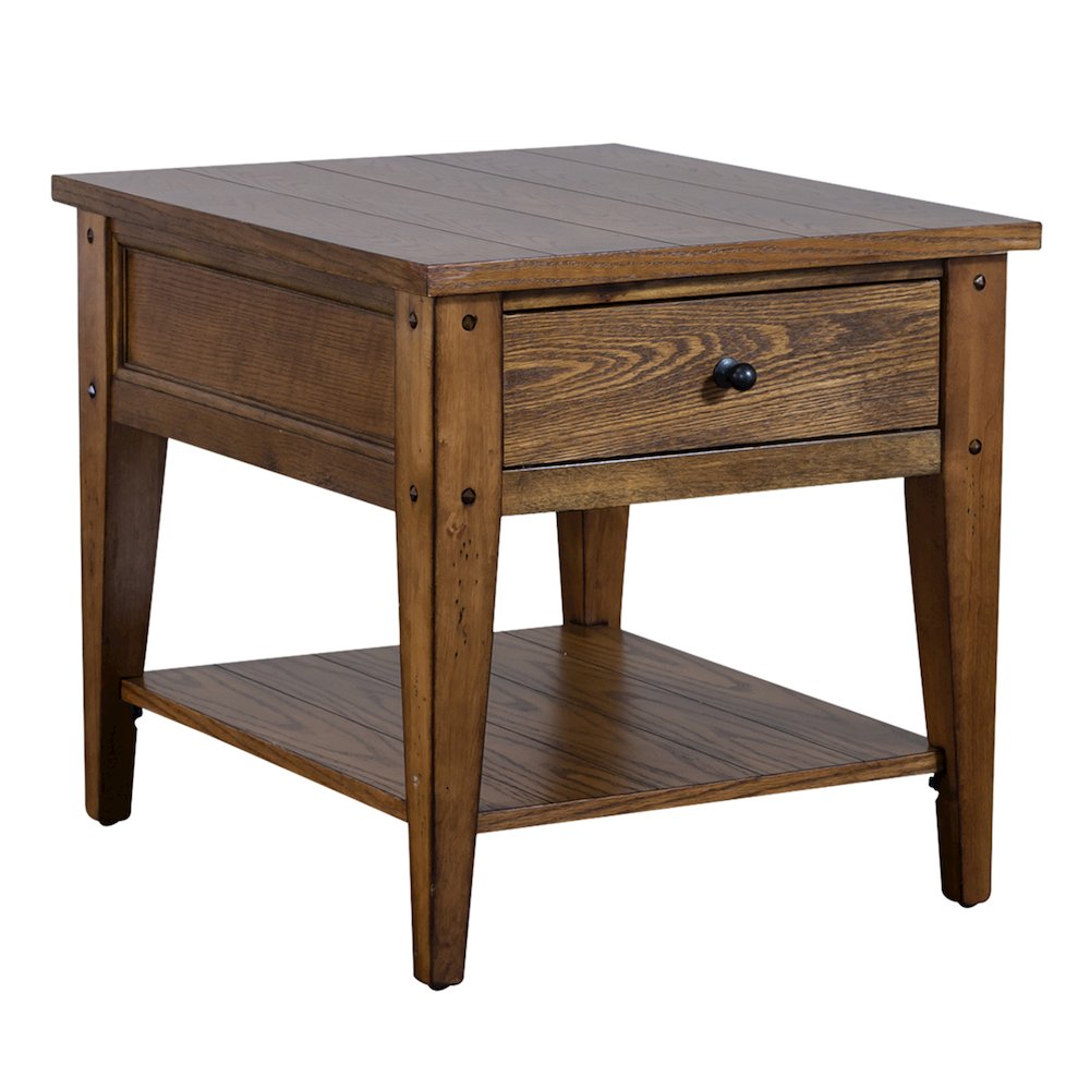 Lake House 3 Piece Set (1-Cocktail 2-End Tables) in Poplar Solids & Oak Veneers
