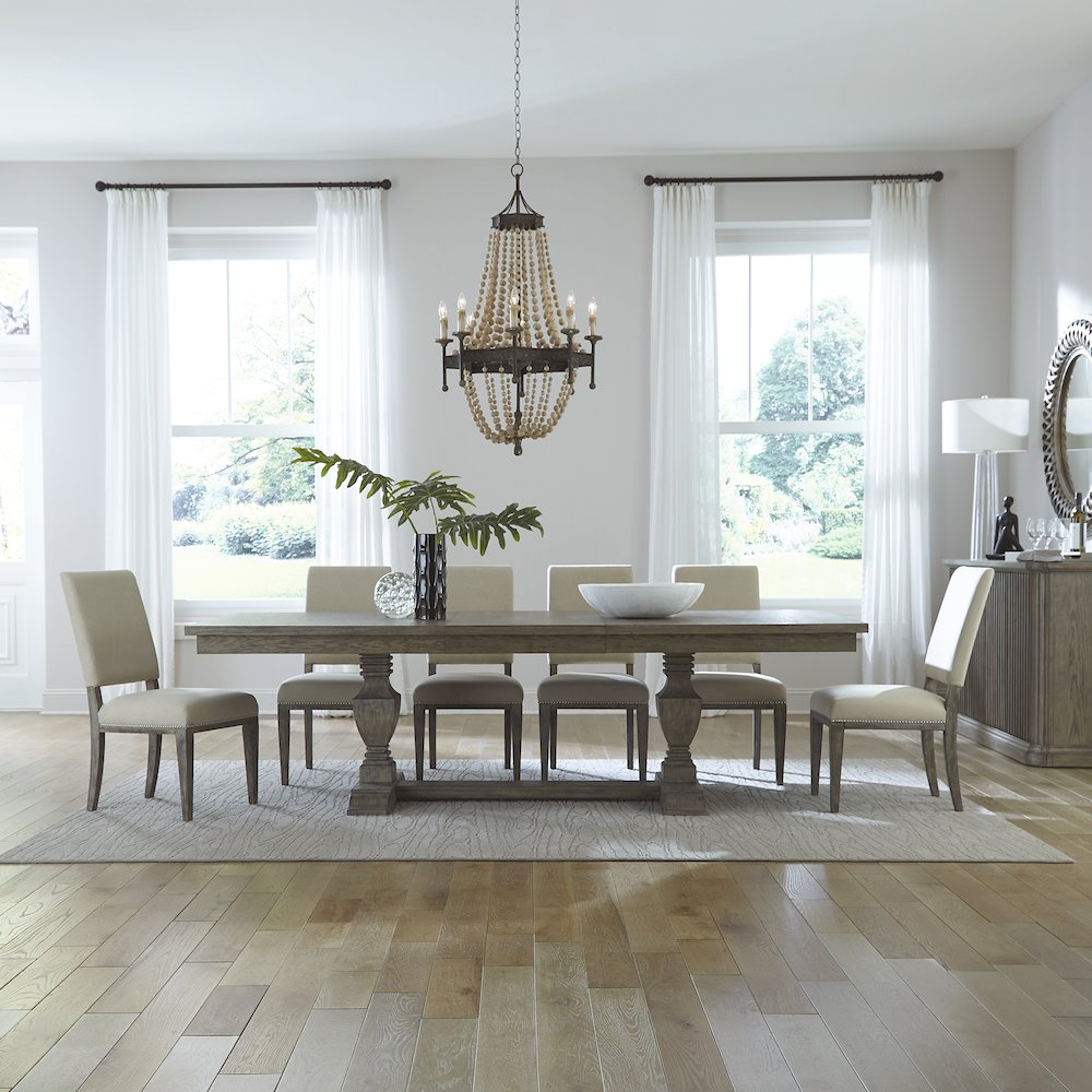 Westfield Opt 7 Piece Trestle Table Set in Havana Brown color