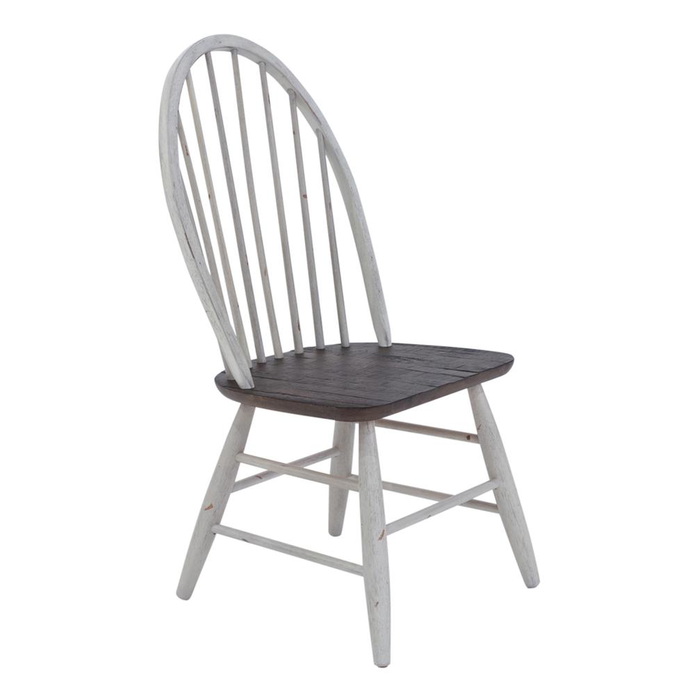 Farmhouse Optional 5 Piece Trestle Table Set in Two Tone White w/ Wood Tone Top