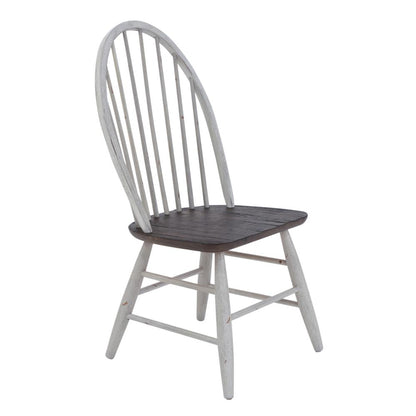 Farmhouse Optional 5 Piece Trestle Table Set in Two Tone White w/ Wood Tone Top