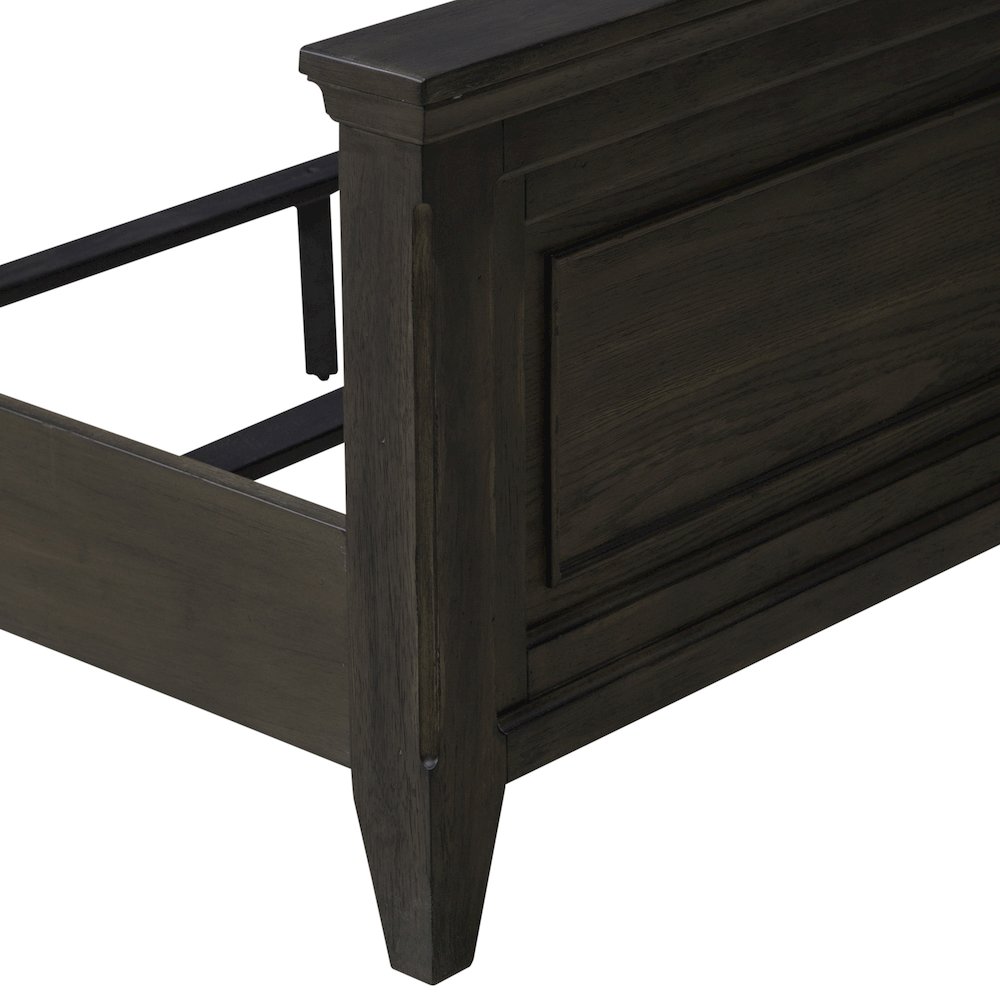 Queen Uph Bed in Rubberwood Solids & Split Heart White Oak Veneers