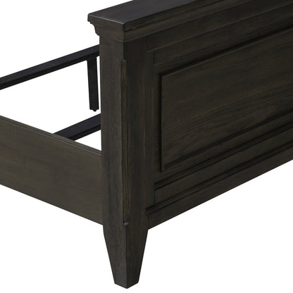 Queen Uph Bed in Rubberwood Solids & Split Heart White Oak Veneers