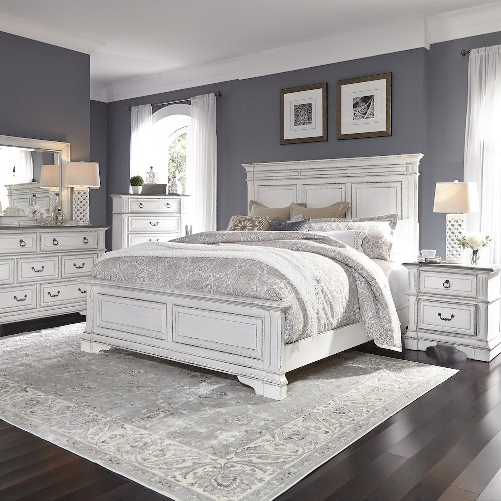 King California Panel Bed, Dresser & Mirror, Chest, Night Stand