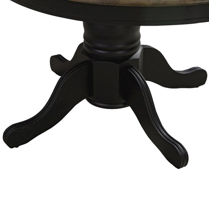 Pedestal Table Set- Black in Rubberwood Solids
