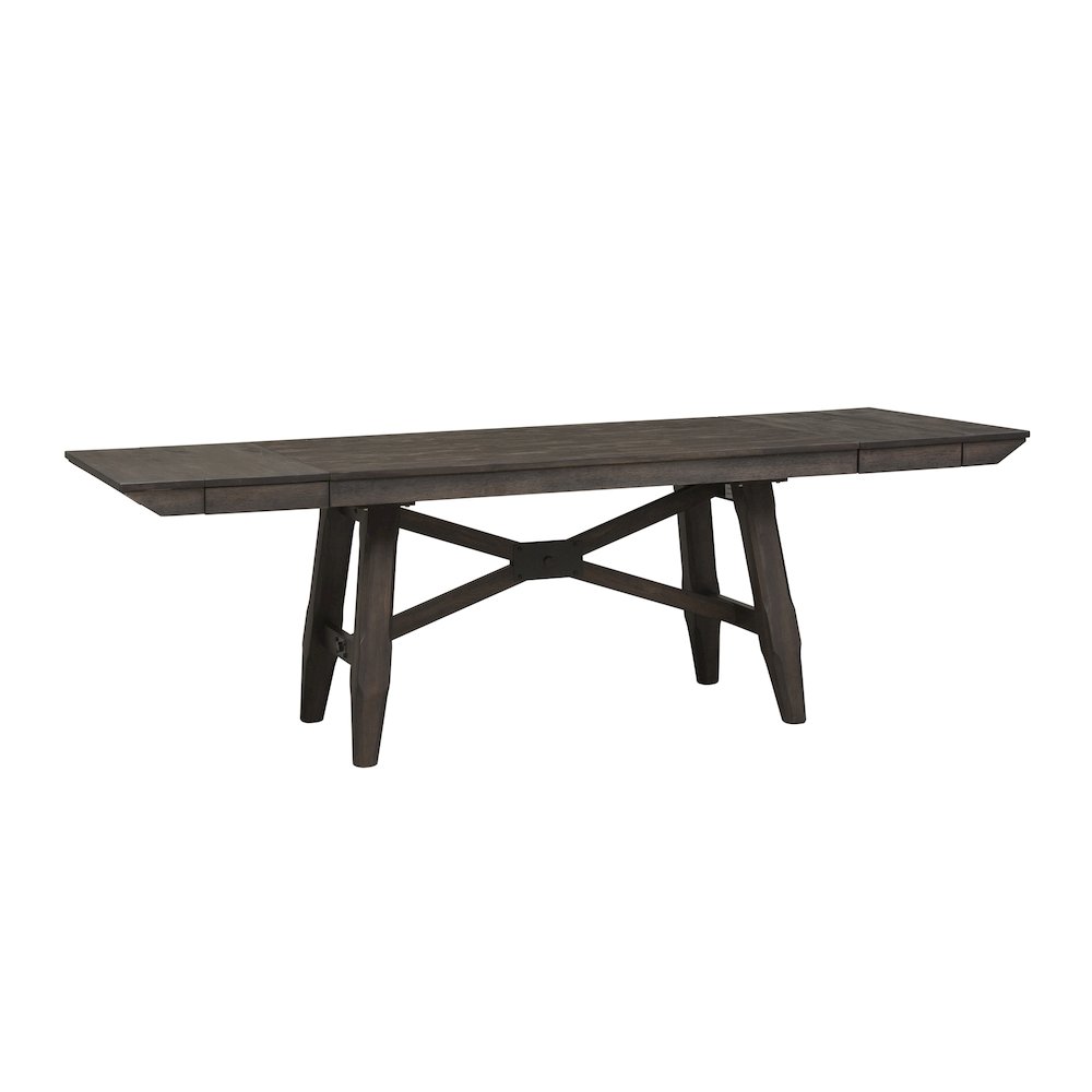 Optional 6 Piece Trestle Table Set in Rubberwood Solids and Acacia Veneers