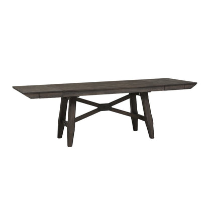 Optional 6 Piece Trestle Table Set in Rubberwood Solids and Acacia Veneers