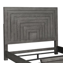 Modern Farmhouse King Panel Headboard in Dusty Charcoal w/ Heavy Distressing