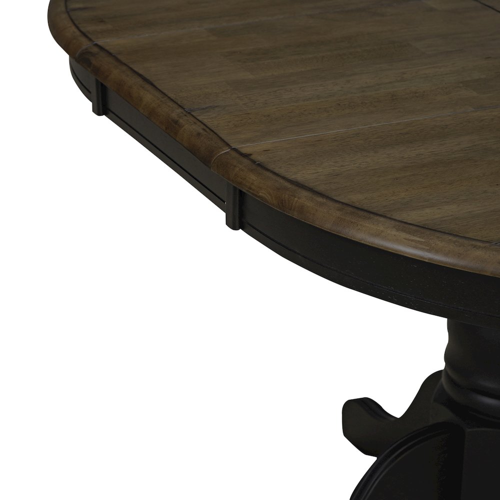 Pedestal Table Set- Black in Rubberwood Solids