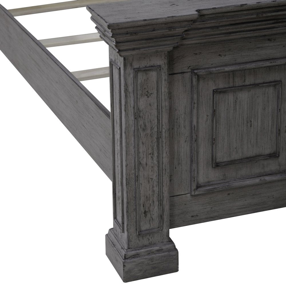 Big Valley Queen Panel Bed in Rubberwood Solids w/ Birch Veneers