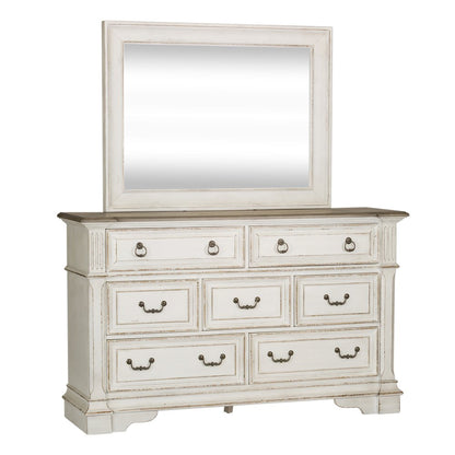 King Panel Bed, Dresser & Mirror, Chest