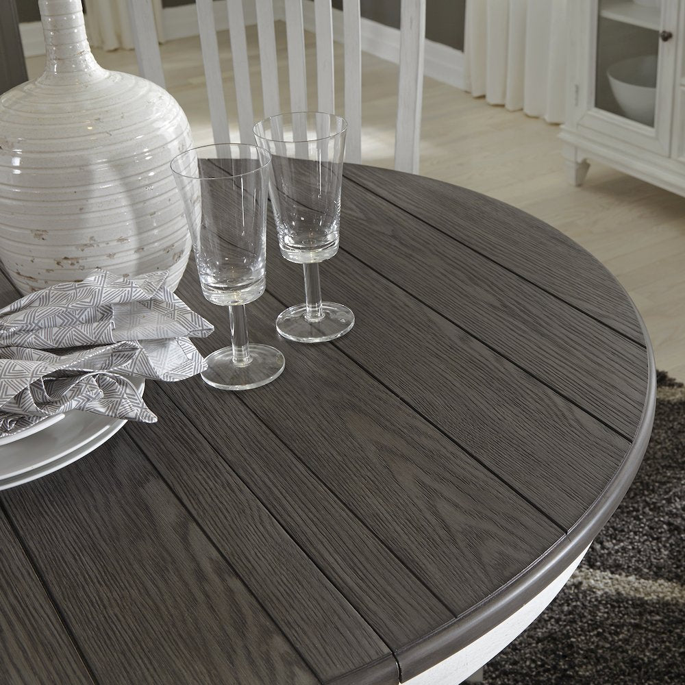 Pedestal Table in Poplar & Rubberwood Solids w Pine Veneer