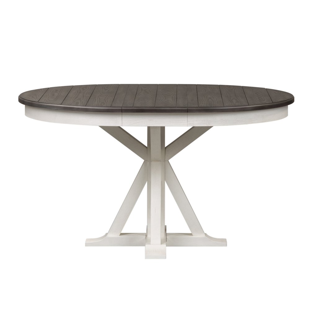 Pedestal Table in Poplar & Rubberwood Solids w Pine Veneer