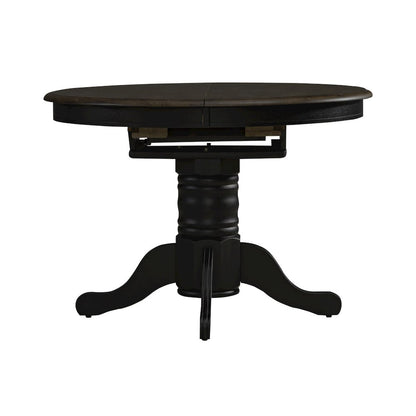 Pedestal Table Set- Black in Rubberwood Solids