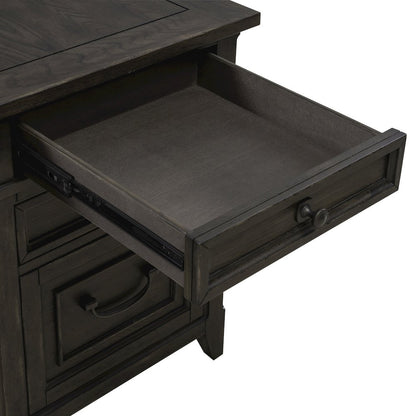 Executive Desk in Rubberwood Solids w/ Split Heart White Oak Veneers