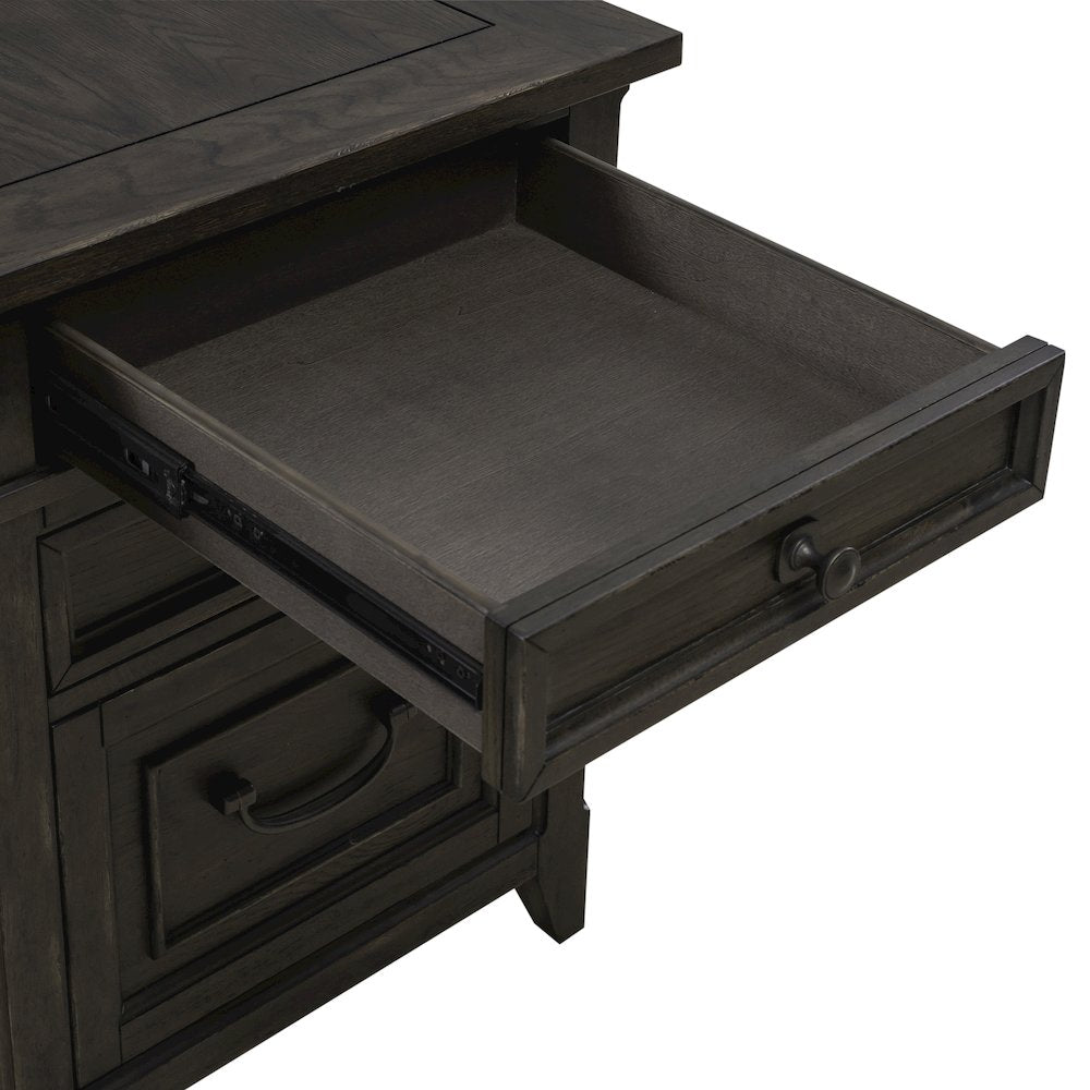 Executive Desk in Rubberwood Solids w/ Split Heart White Oak Veneers