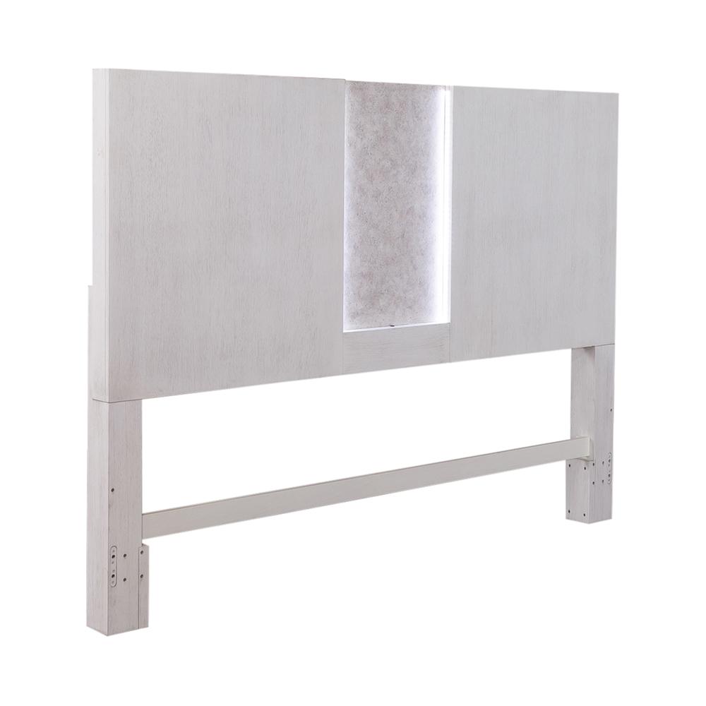 Mirage King Travertine Panel Headboard in Wirebrushed White