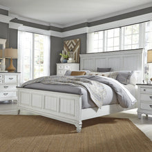 Queen Panel Bed, Dresser & Mirror, Chest, Night Stand - White w/ Charcoal Tops
