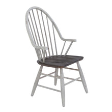 Farmhouse 7 Piece Trestle Table Set in Two Tone White w/ Wood Tone Top