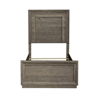 Twin Panel Bed in Rubberwood Solids & Paper Laminate