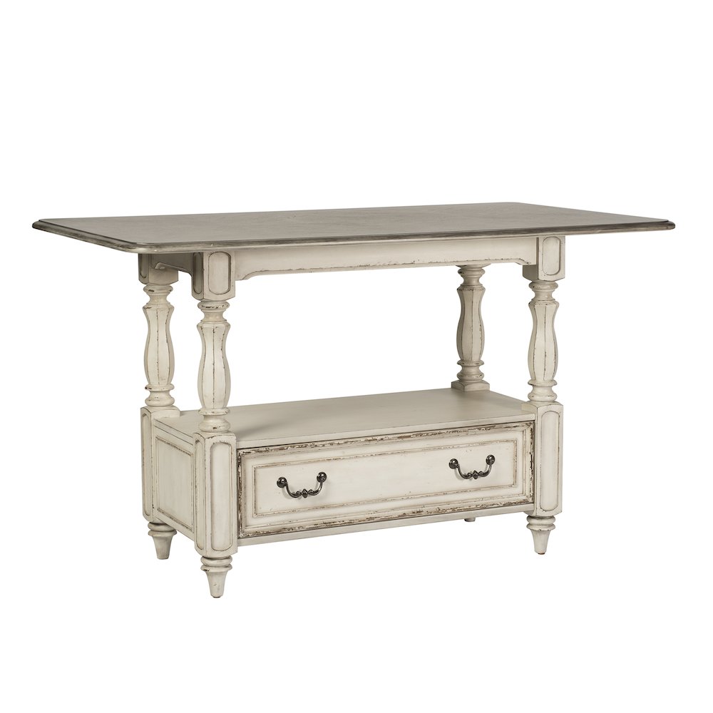 5 Piece Gathering Table Set in Rubberwood Solids w/ White Oak & Birch Veneers
