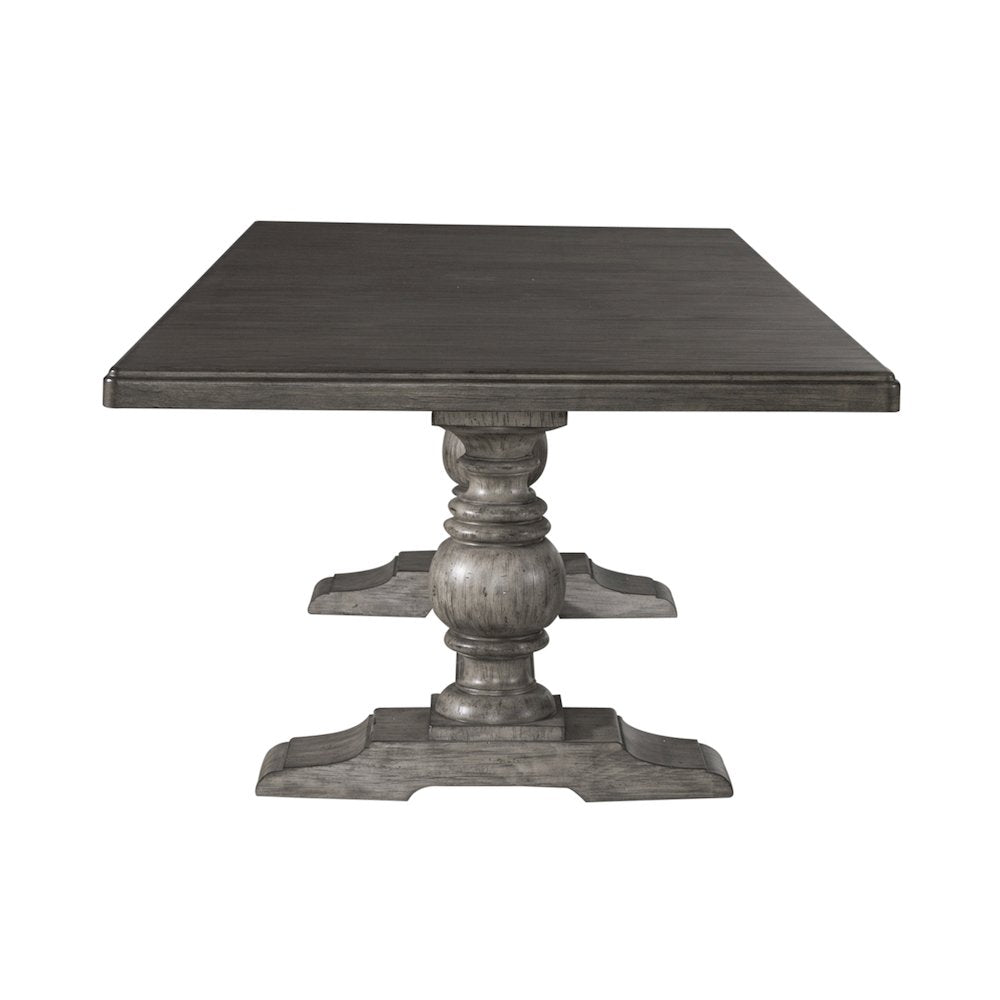 River Place Trestle Table Set in Pine Solids & Veneers