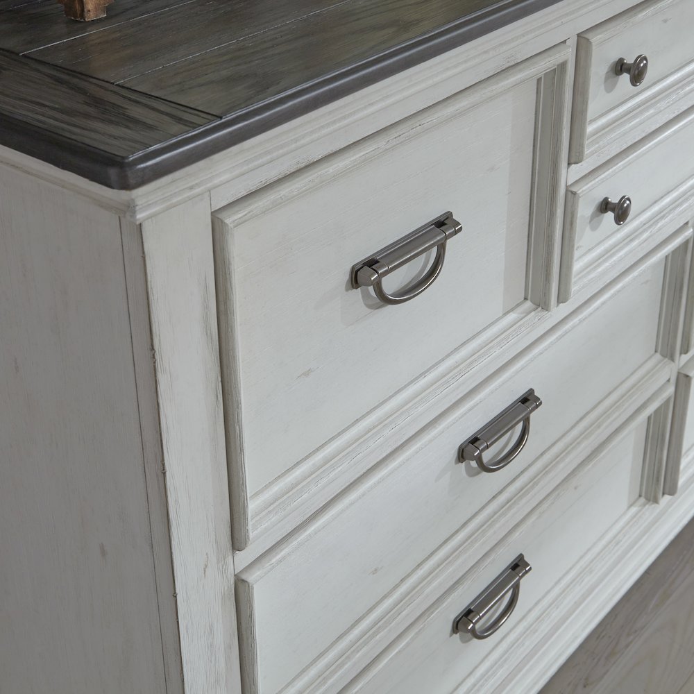 King Panel Bed, Dresser & Mirror, Night Stand