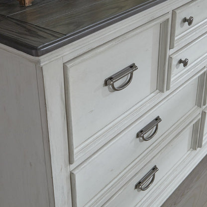 King Panel Bed, Dresser & Mirror, Night Stand