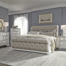 Abbey Park Queen Uph Sleigh Bed, Dresser & Mirror, Chest, Night Stand