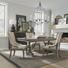 5 Piece Trestle Table Set in Poplar & Rubberwood Solids w/ White Oak Veneers