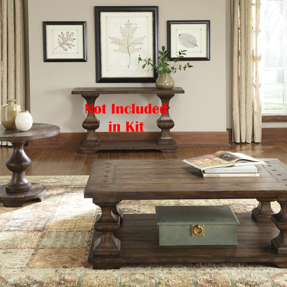 Sedona 3 Piece Set (1-Cocktail 2-End Tables) in Rubberwood Solids & Oak Veneers