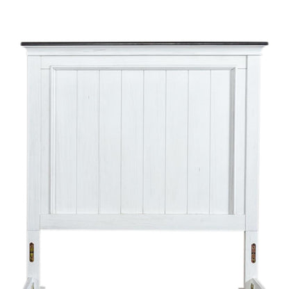 Allyson Park Twin Panel Headboard in Wirebrushed White w/ Charcoal Top