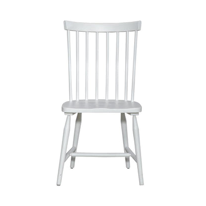 Spindle Back Side Chair In White Color