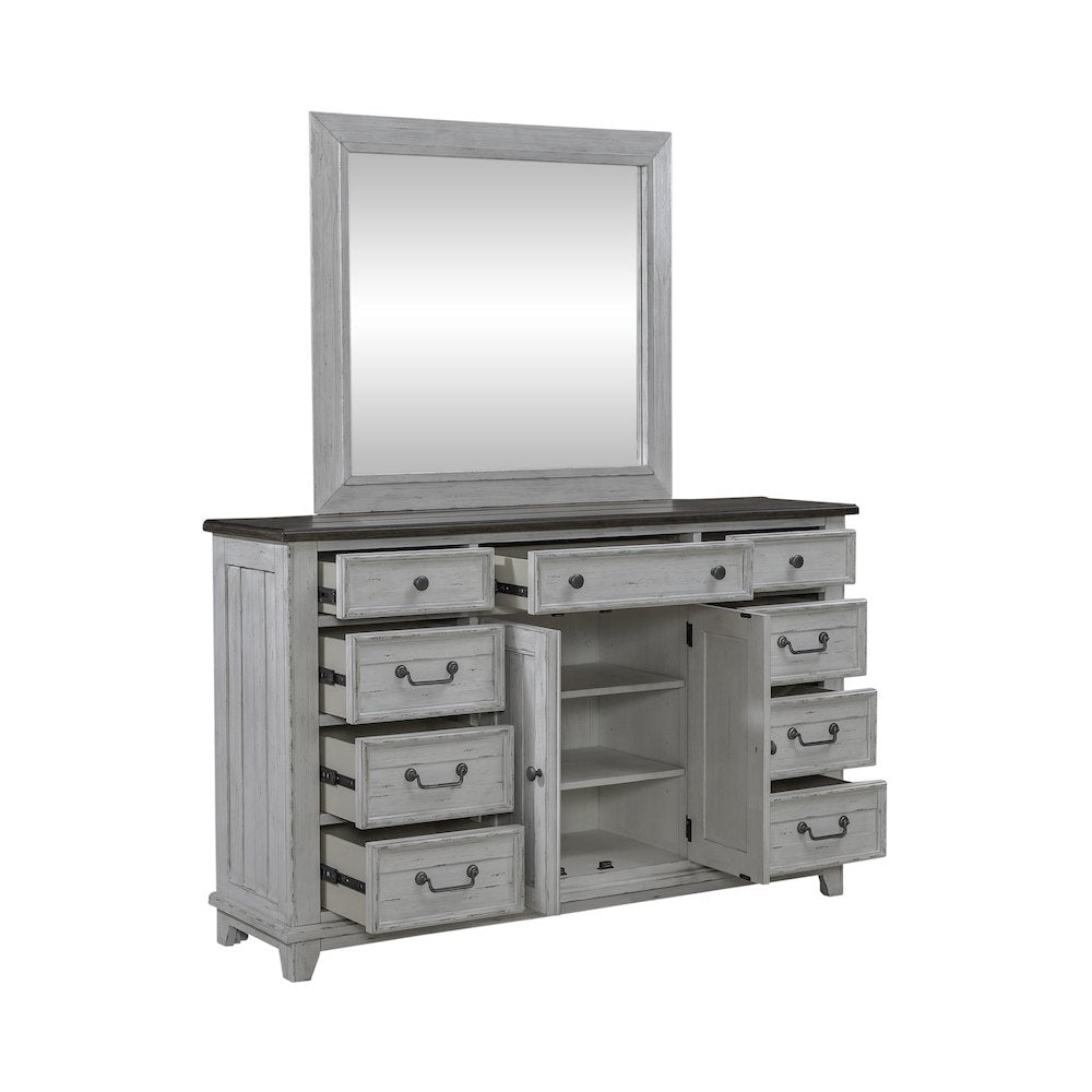 Dresser & Mirror in Pine Solids & Veneers