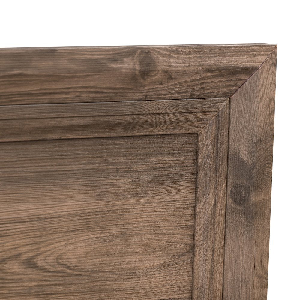 Twin Panel Bed in Rubberwood Solids w/ Paper Laminate