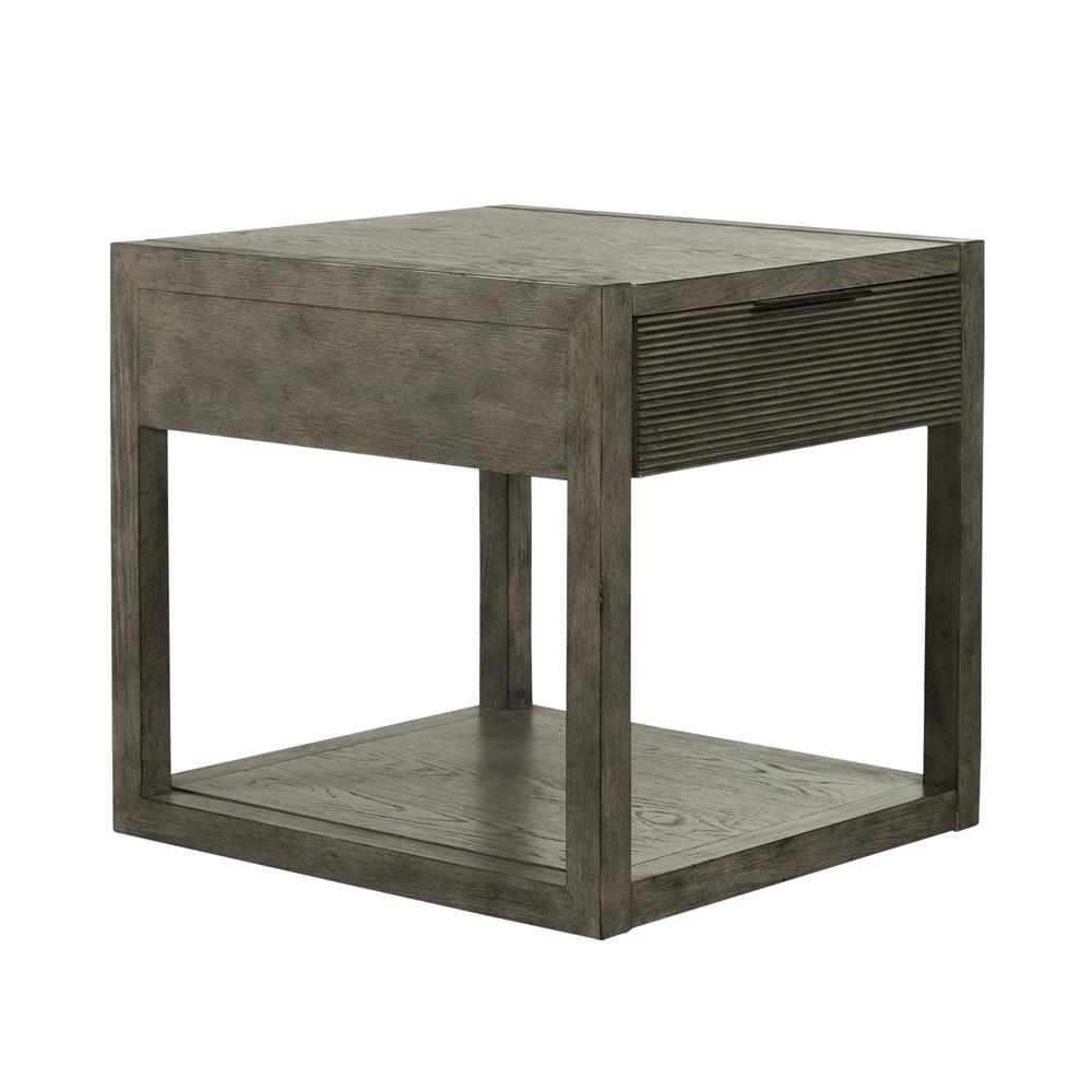 Liberty Furniture Bartlett Field End Table in Driftwood in Dusty Taupe Finish