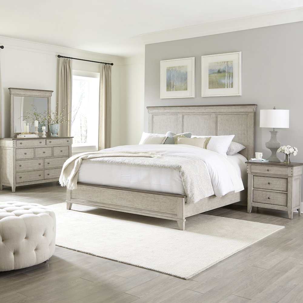 Ivy Hollow Queen Panel Bed, Dresser & Mirror, Night Stand