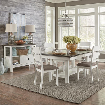 Brook Bay Optional 5 Piece Trestle Table Set in Textured White