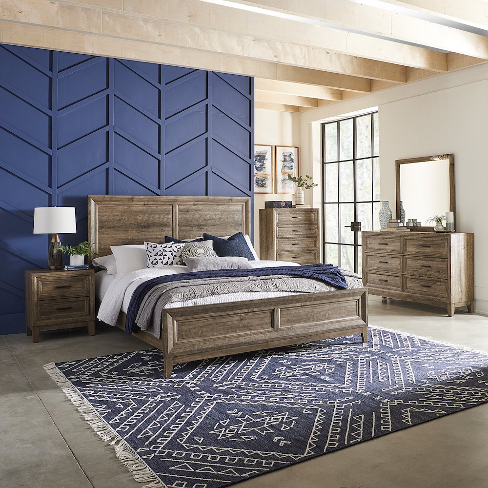 King California Panel Bed, Dresser & Mirror, Chest, Night Stand