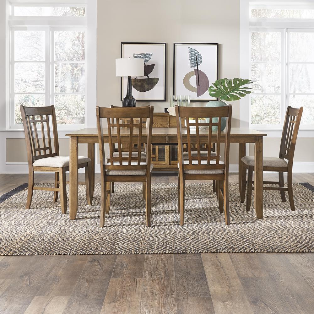 Santa Rosa 7 Piece Rectangular Table Set in Antique Honey