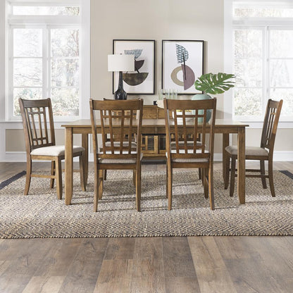Santa Rosa 7 Piece Rectangular Table Set in Antique Honey