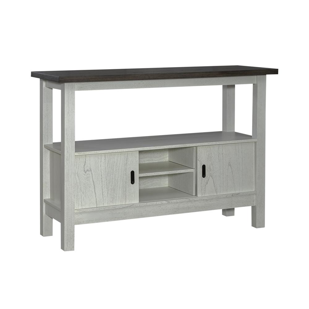 Brook Bay Sideboard in Textured White w/ Carbon Gray Top