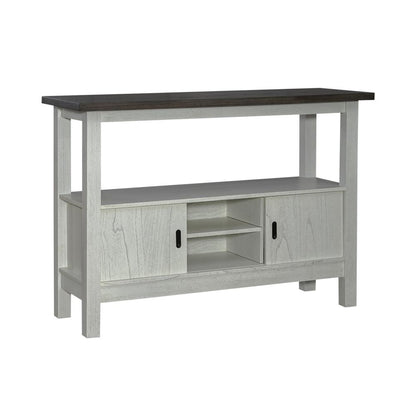 Brook Bay Sideboard in Textured White w/ Carbon Gray Top